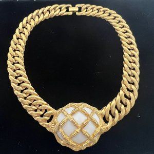 MONET Gold Chain with White Stone Necklace